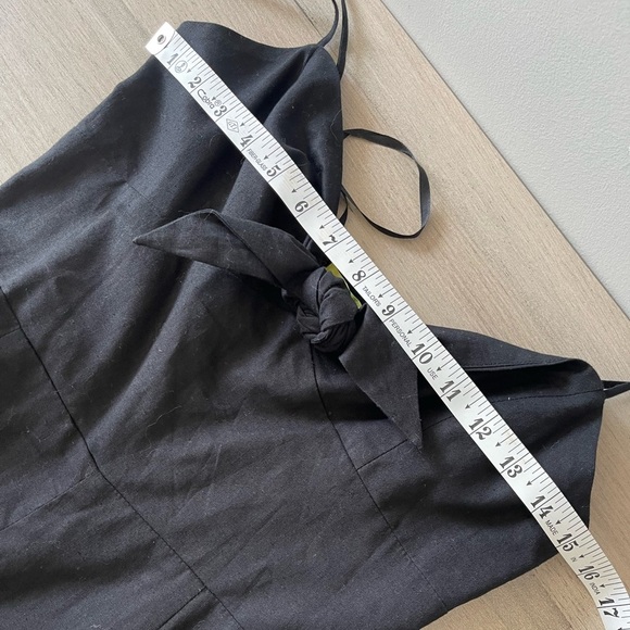 Gianni Bini | Tie Front Linen Blend Smocked Kat Wide Leg Jumpsuit - Picture 8 of 9